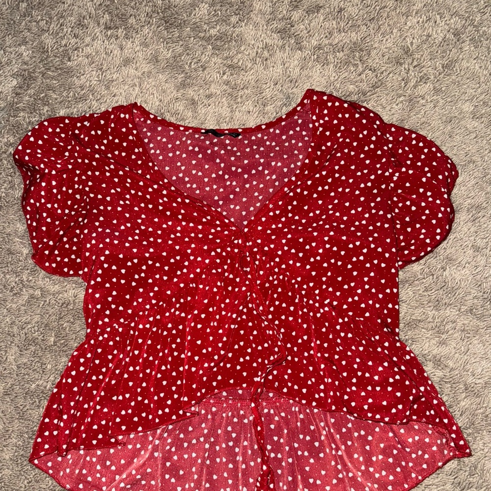 Red Polka Dot Women's Top